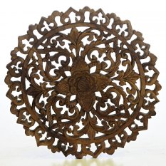 Dřevěná nástěnná dekorace Bali flower natural ø 30 cm