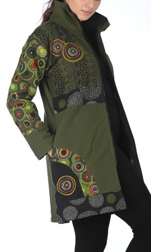 Dámský kabát Parvati zelený - Velikost: XL