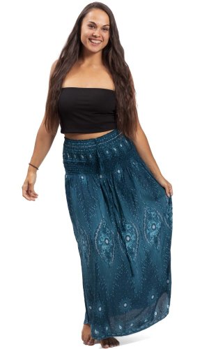 Dlouhá sukně / šaty THAI PEACOCK modrá II.