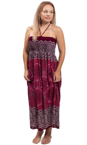Dlouhá sukně / šaty THAI RINGS červená II.