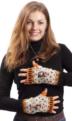 Vlněné návleky na ruce BASANTA / bílé I.