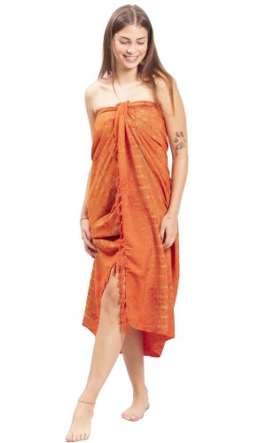 Sarong BALI BATIK pomarańczowy XV.