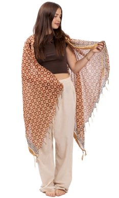 Sarong / szalik JALA / ornament brązowy I.