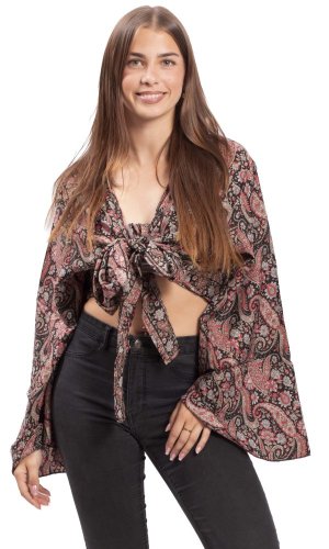 Bolero GITA z długim rękawem czarno-czerwone II.