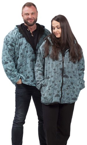 Kurtka z kapturem MUSHROOM niebieski - Rozmiar: L