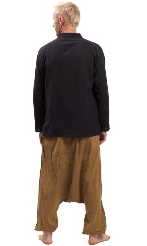 Harémové kalhoty / Sultánky CLASSIC PLEATS okrová