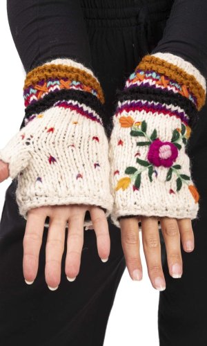 Vlněné návleky na ruce BASANTA / bílé I.