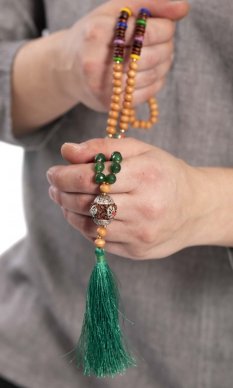 Meditační náhrdelník MALA zelený III.