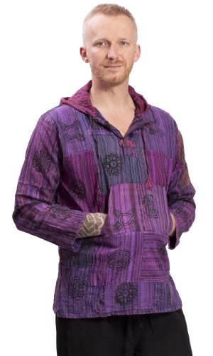 Indická košile / ETNO KURTA WOODSTOCK fialová