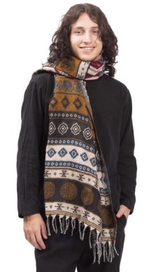 Szal INDI aztek czarny I.