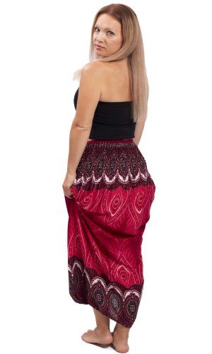 Dlouhá sukně / šaty THAI PEACOCK červená I.