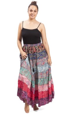 Volánová sukňa v etno štýle multicolor LIV.