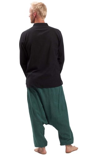 Harémové kalhoty / Sultánky CLASSIC PLEATS smaragdová