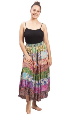 Volánová sukňa v etno štýle multicolor IX.