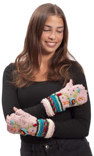 Vlněné návleky na ruce BASANTA / růžové II.