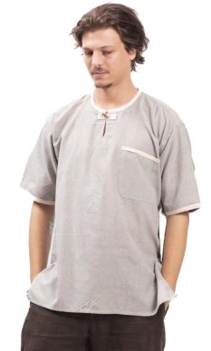 Košile / ETNO KURTA MILDRIM s krátkým rukávem šedá II.