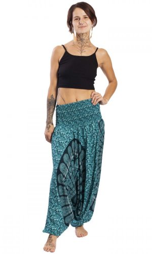 Harémové kalhoty / Sultánky Mandala Aqua