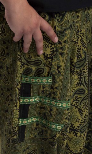 Harémové nohavice / Sultánky MANDAL čierno-zelené