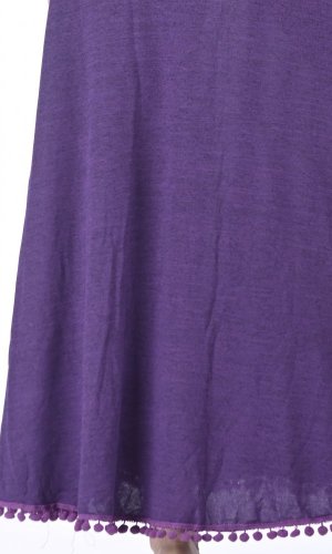 Długa ciepła spódnica Tassel fioletowa - Rozmiar: L/XL