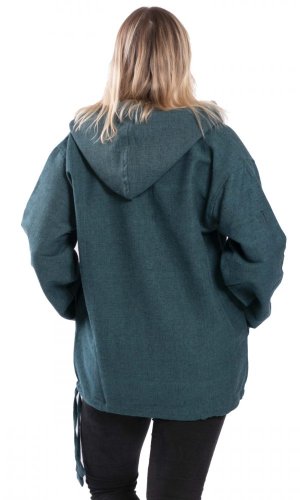 Bluza unisex z kapturem RAHUL niebieski petrol