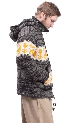 Vlněná svetrobunda FAUNA šedý melír II.