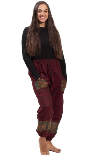 Ciepłe spodnie BIHAR FIT bordowe