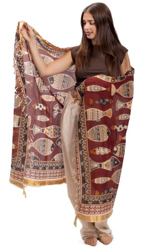 Sarong / šátek JALA / bordó ornament I.