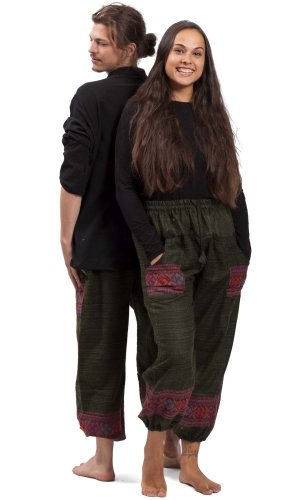 Teplé kalhoty BIHAR FIT zelené