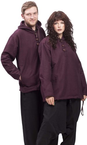 Unisex mikina s kapucí RAHUL tmavě fialová