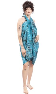 Sarong BALI BATIK tyrkysový VII.