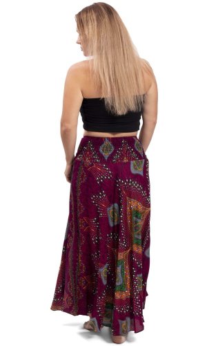 Długa spódnica THAI WAEN bordowa I.