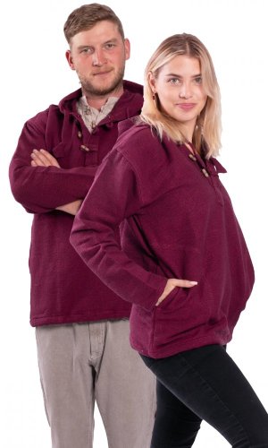Bluza unisex z kapturem RAHUL WAFLAR fioletowa