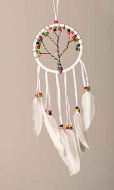 Lapač snů TREE bílý / délka 35 cm