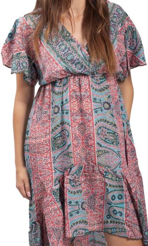 Dámské šaty dlouhé SNEHA červeno-modré I.