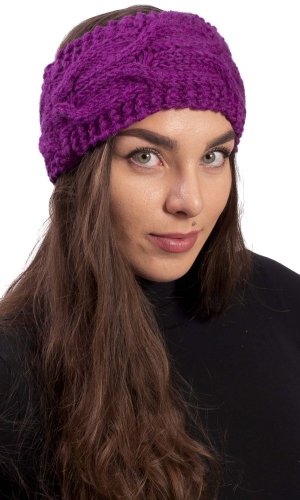 Vlněná čelenka BRAID / fialová