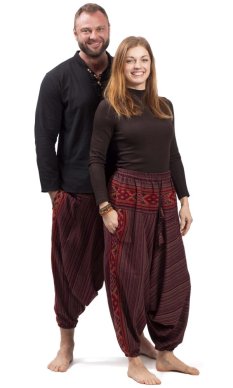 Teplé harémové kalhoty BIHAR červená III.