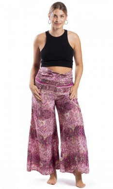 Široké kalhoty PADMA purpurové