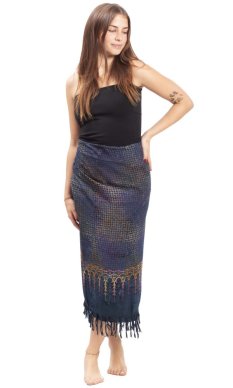 Sarong BALI BATIK modrý XXXII.