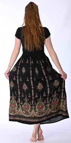 Długa spódnica Gypsy czarno-czerwona