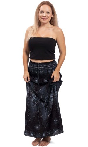 Dlouhá sukně / šaty THAI PEACOCK černá I.