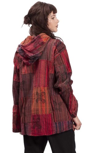 Indická košile / ETNO KURTA WOODSTOCK červená