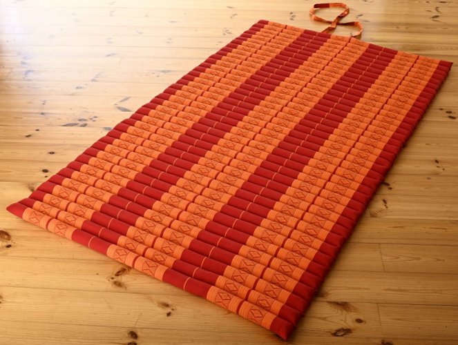 Futon rolovací oranžovo-červený 120cm