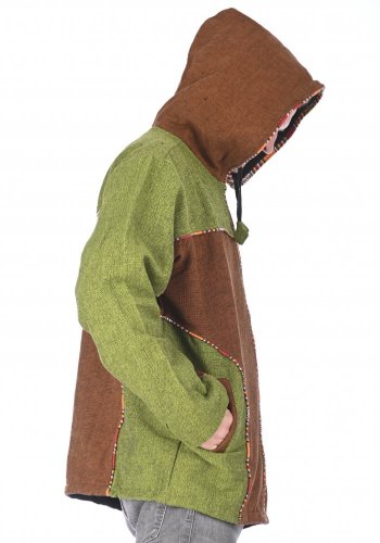 Bunda s kapucňou Praja hrdzavo-zelená