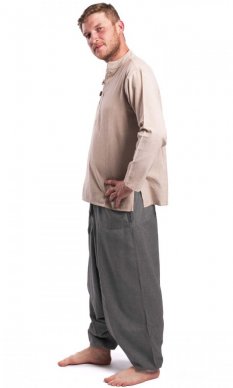 Harémové kalhoty / Sultánky světle šedé