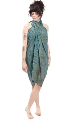 Sarong BALI BATIK tyrkysový XII.