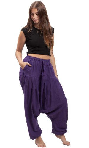 Harémové kalhoty / Sultánky CLASSIC PLEATS fialová