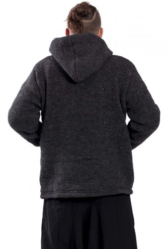 Vlněná svetrobunda tmavě šedá III.