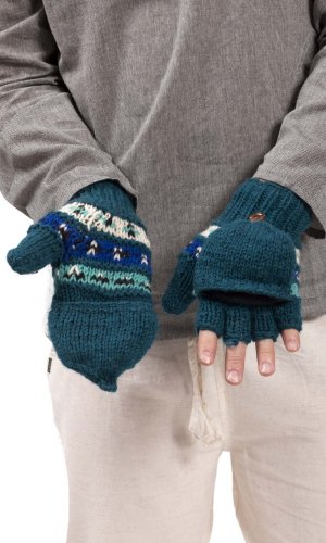 Vlněné převlékací rukavice / modré IV.