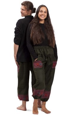 Ciepłe spodnie BIHAR FIT zielone