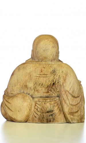 Drewniana rzeźba Happy Budda ↑40 cm